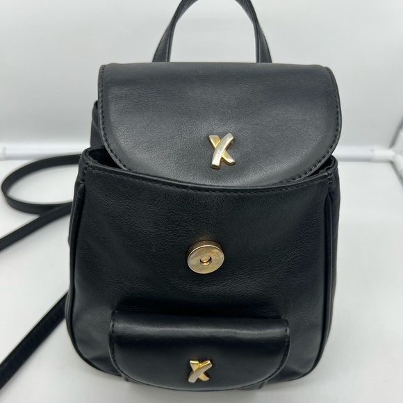 PALOMA PICASSO Vintage Black Leather Gold Hardware Mini Magnetic Backpack - Picture 10 of 15